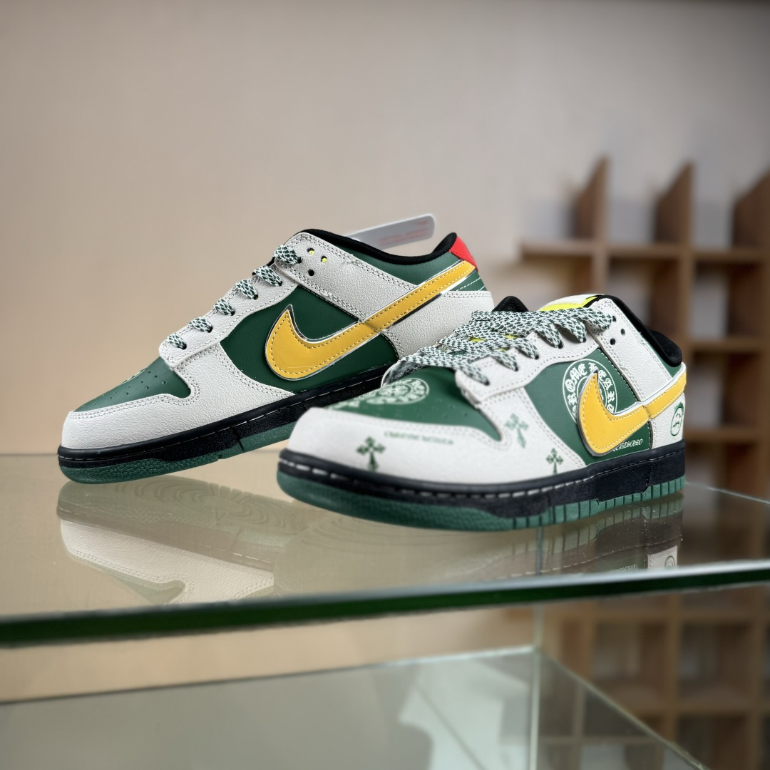 Nike SB Dunk Low“ 克罗心联名——绿黄鬼脸” 周年高端定制 低帮休闲板鞋 DG2025-002
