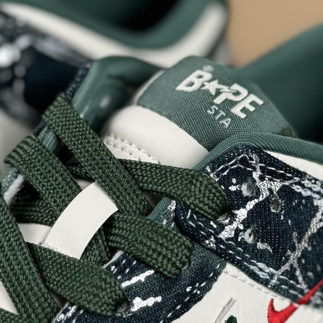 Nike SB Dunk Low BAPE联名 白军绿 周年高端定制 低帮休闲板鞋 SC0601-465