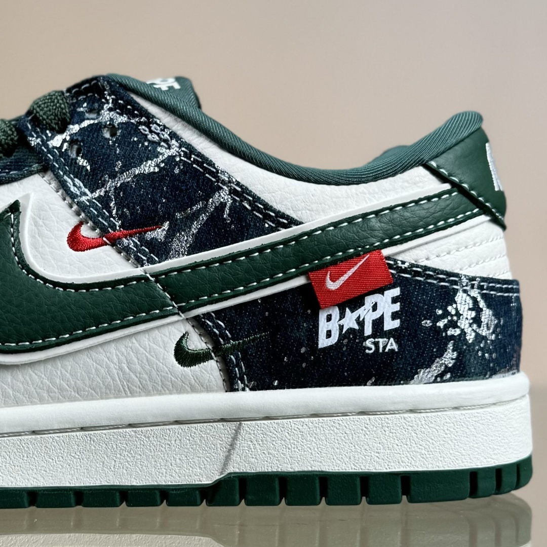 Nike SB Dunk Low BAPE联名 白军绿 周年高端定制 低帮休闲板鞋 SC0601-465