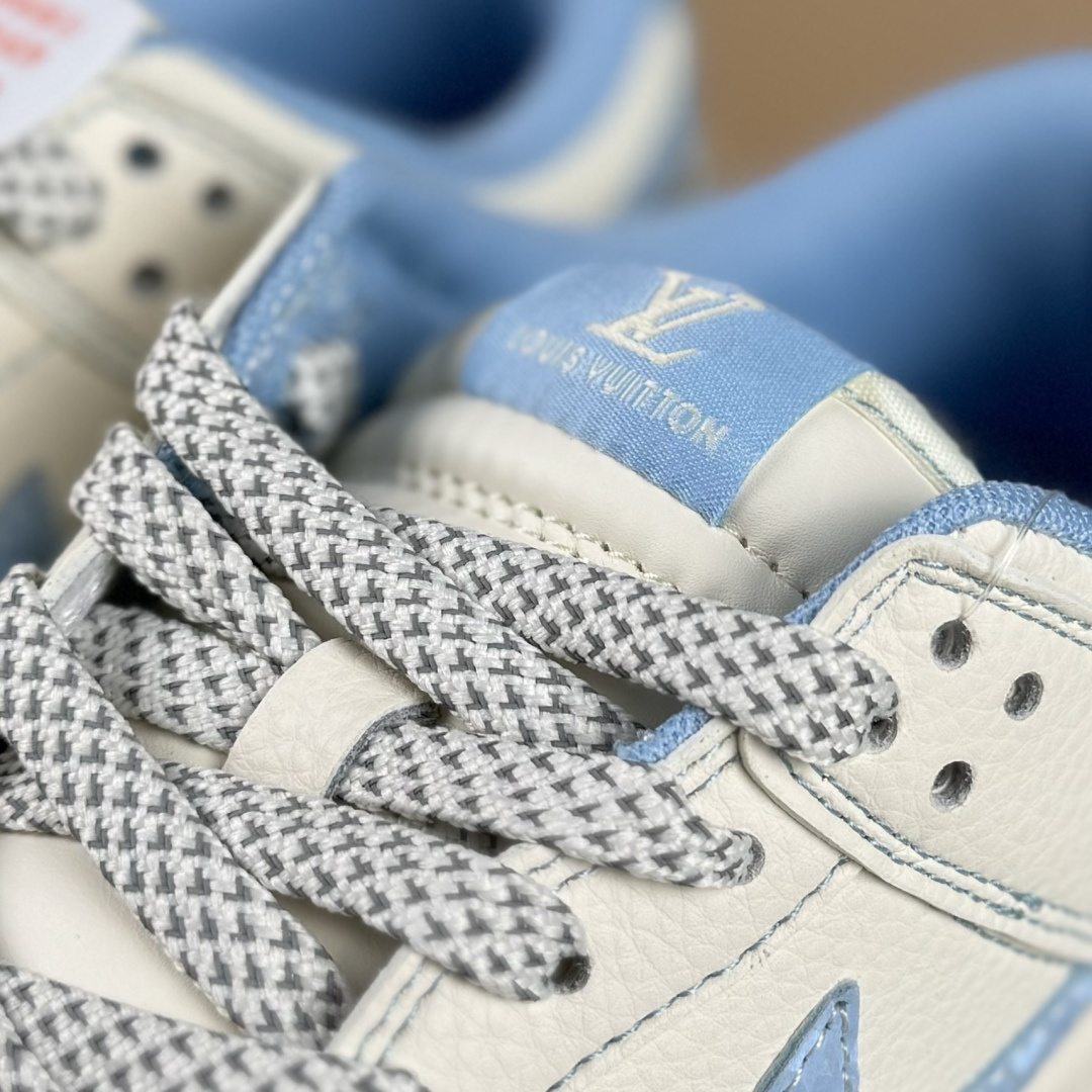 Nike SB Dunk Low LV联名 米白冰蓝金标 周年高端定制 低帮休闲板鞋 JP1628-005