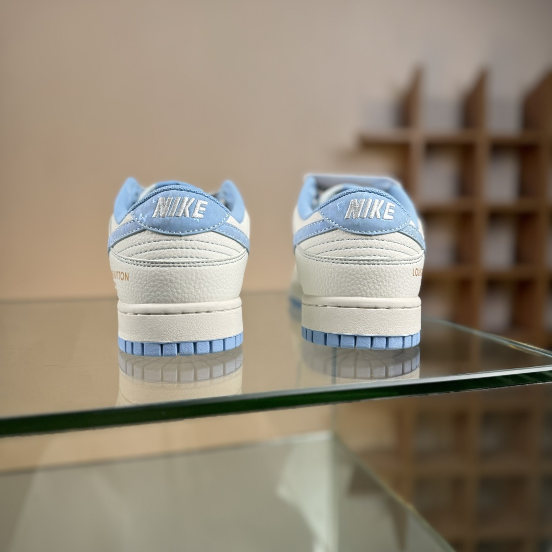 Nike SB Dunk Low LV联名 米白冰蓝金标 周年高端定制 低帮休闲板鞋 JP1628-005
