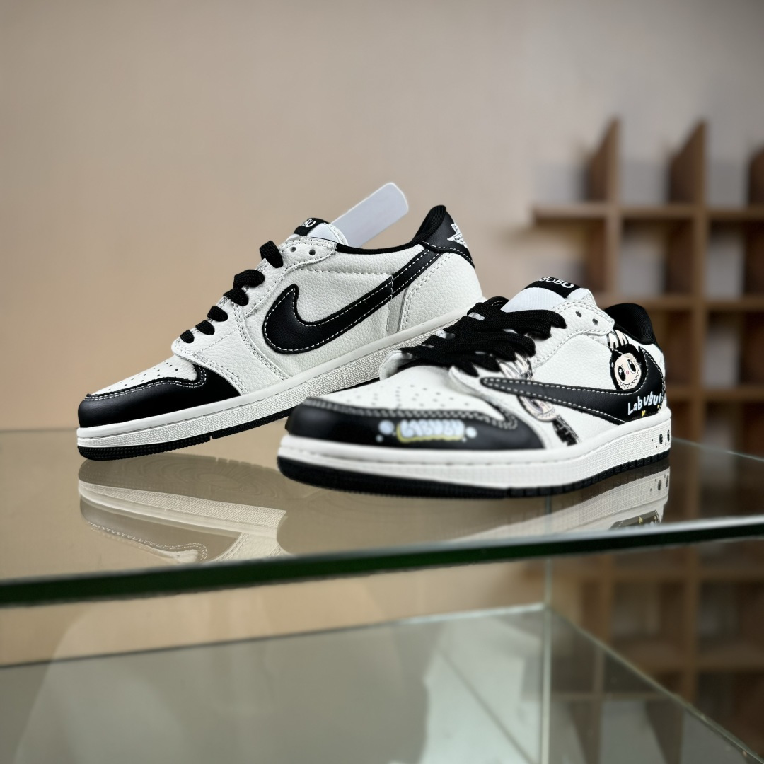 Travis Scott x Nike Air Jordan 1 Low x LABUBU Air Jordan 1 Low 反转黑白倒钩 JW1188-161