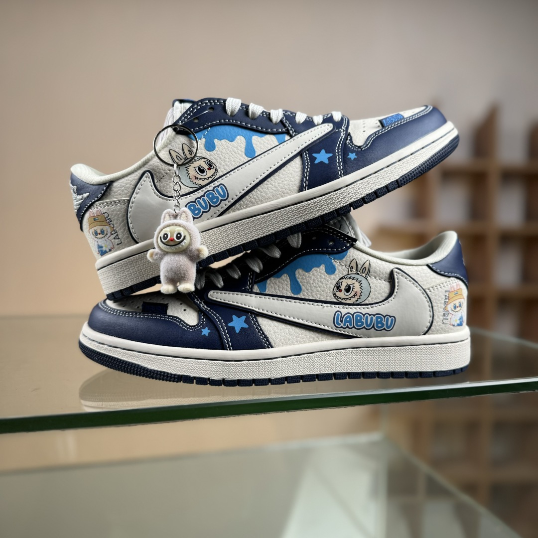 Travis Scott x Nike Air Jordan 1 Low x LABUBU Air Jordan 1 Low 反转蓝白倒钩 DZ5899-017