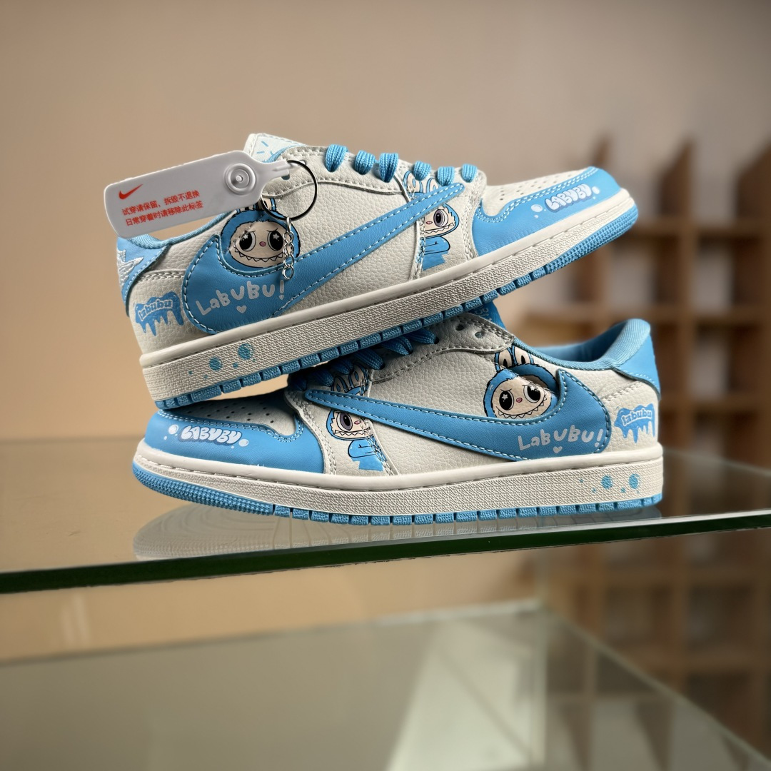 Travis Scott x Nike Air Jordan 1 Low x LABUBU Air Jordan 1 Low 反转蓝白倒钩 JW1188-165