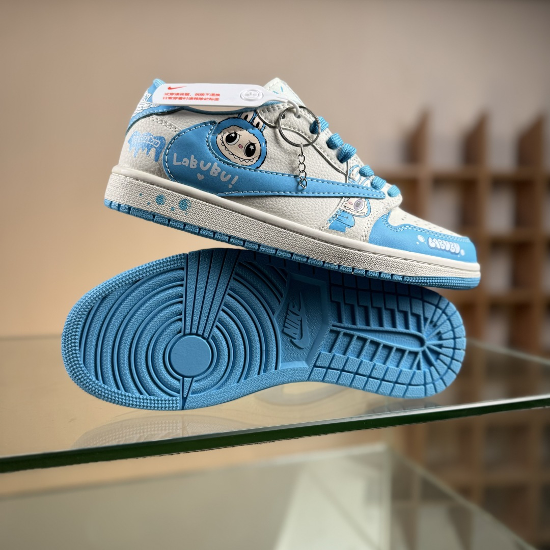 Travis Scott x Nike Air Jordan 1 Low x LABUBU Air Jordan 1 Low 反转蓝白倒钩 JW1188-165