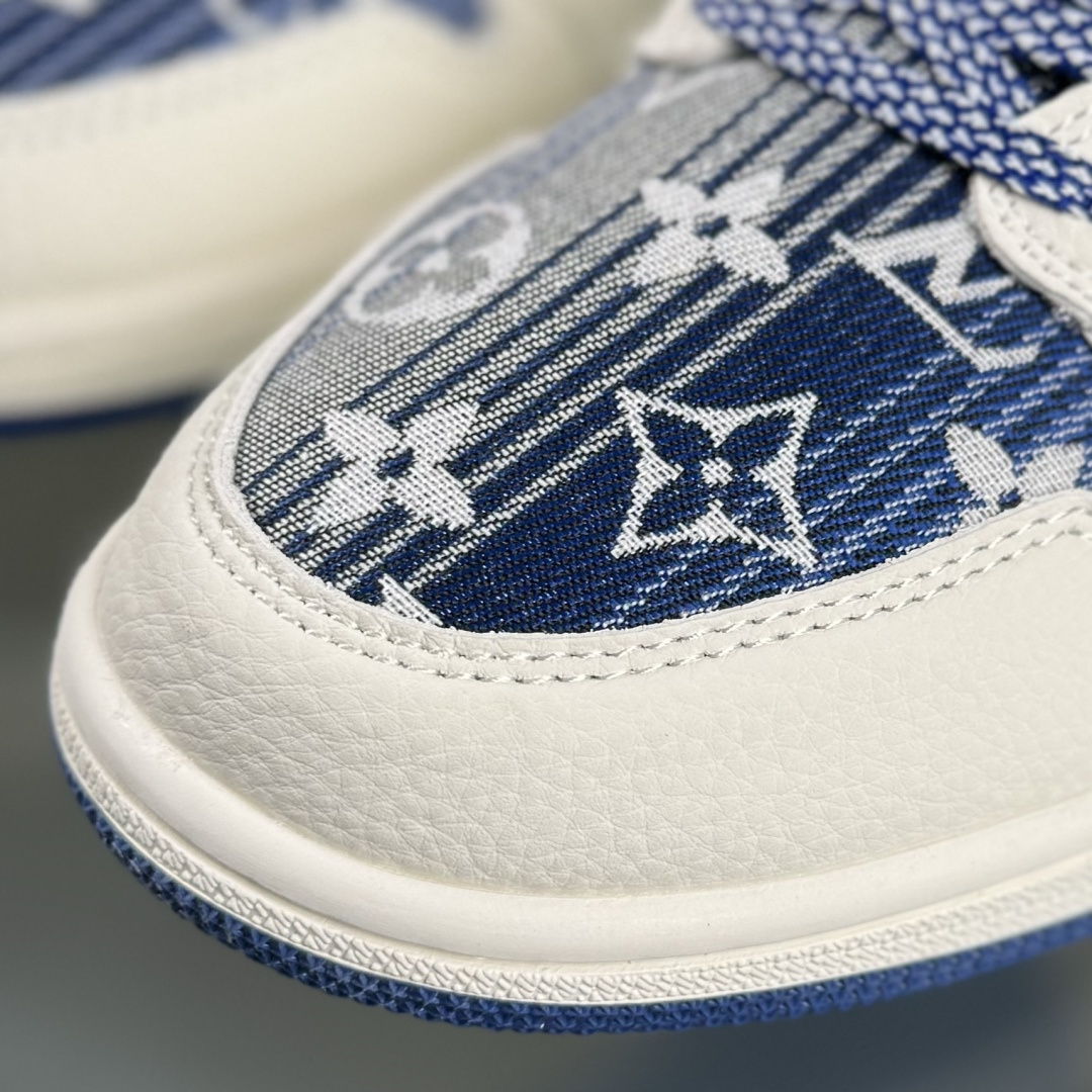 Air Jordan 1 Low AJ1 乔1 “LV路易威登联名---白蓝帆布印花”高端定制 低帮复古篮球鞋 QG1988-009