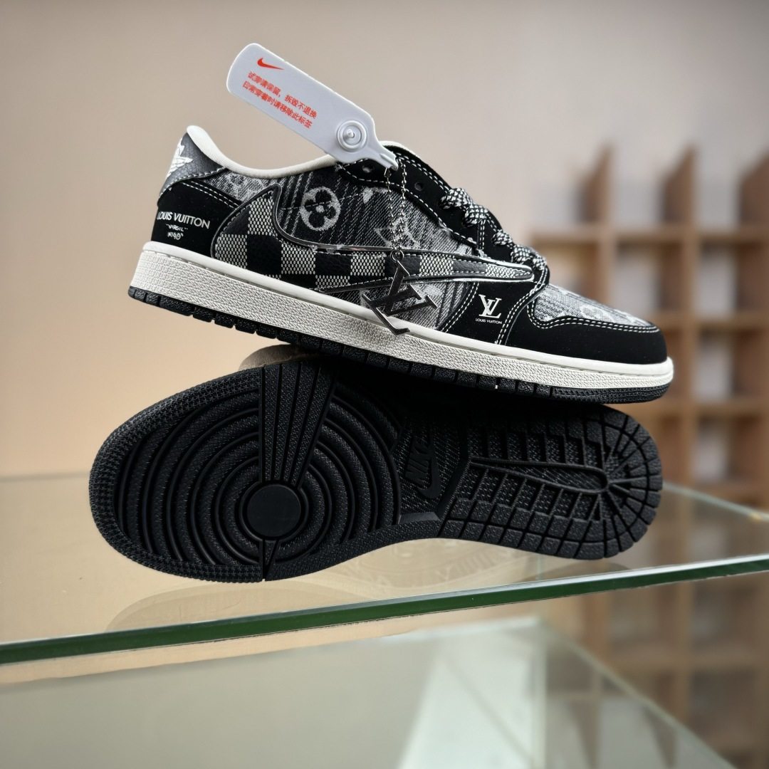 Nike Air Jordan 1 x Travis Scott AJ1倒勾 乔一倒钩 ‘DIY’定制 耐克 低帮文化篮球鞋 XS2025-063