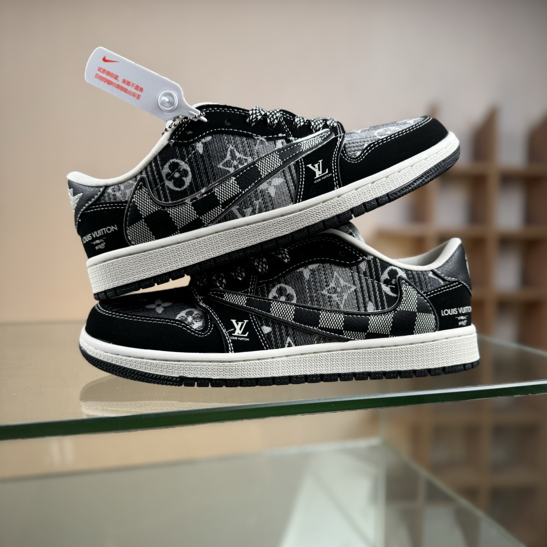 Nike Air Jordan 1 x Travis Scott AJ1倒勾 乔一倒钩 ‘DIY’定制 耐克 低帮文化篮球鞋 XS2025-063