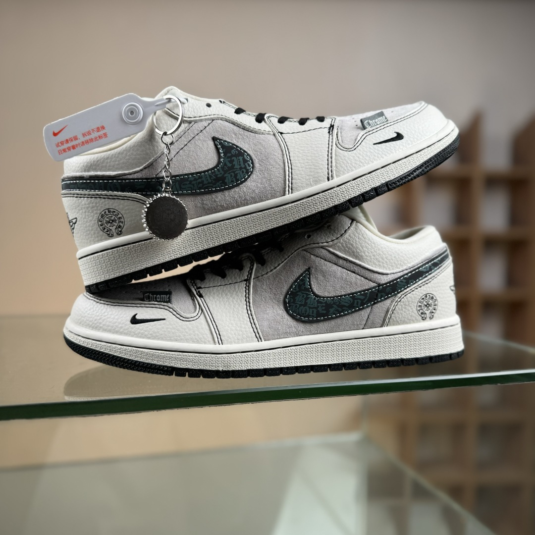 Air Jordan 1 Retro Low 十字架 白灰小勾 QR2025-004