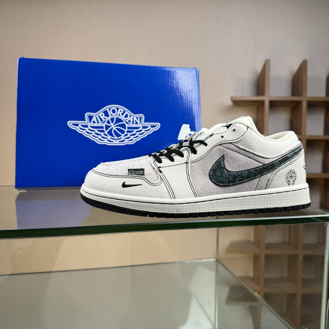 Air Jordan 1 Retro Low 十字架 白灰小勾 QR2025-004