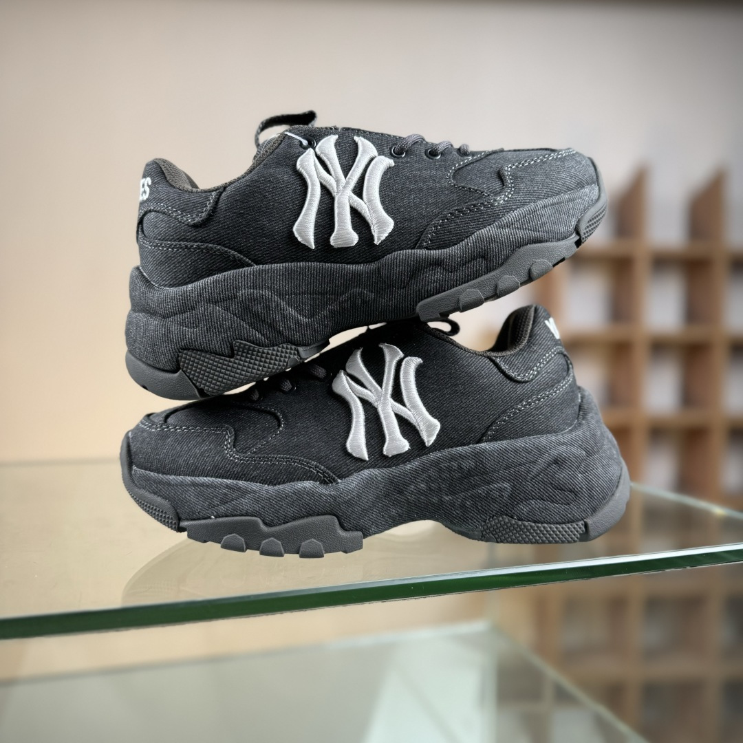 MLB BIGBALL CHUNKY VINTAGE CURSIVE 潮流百搭 厚底增高 牛仔舒适休闲鞋 防滑耐磨 低帮 老爹鞋 3ASHA025N