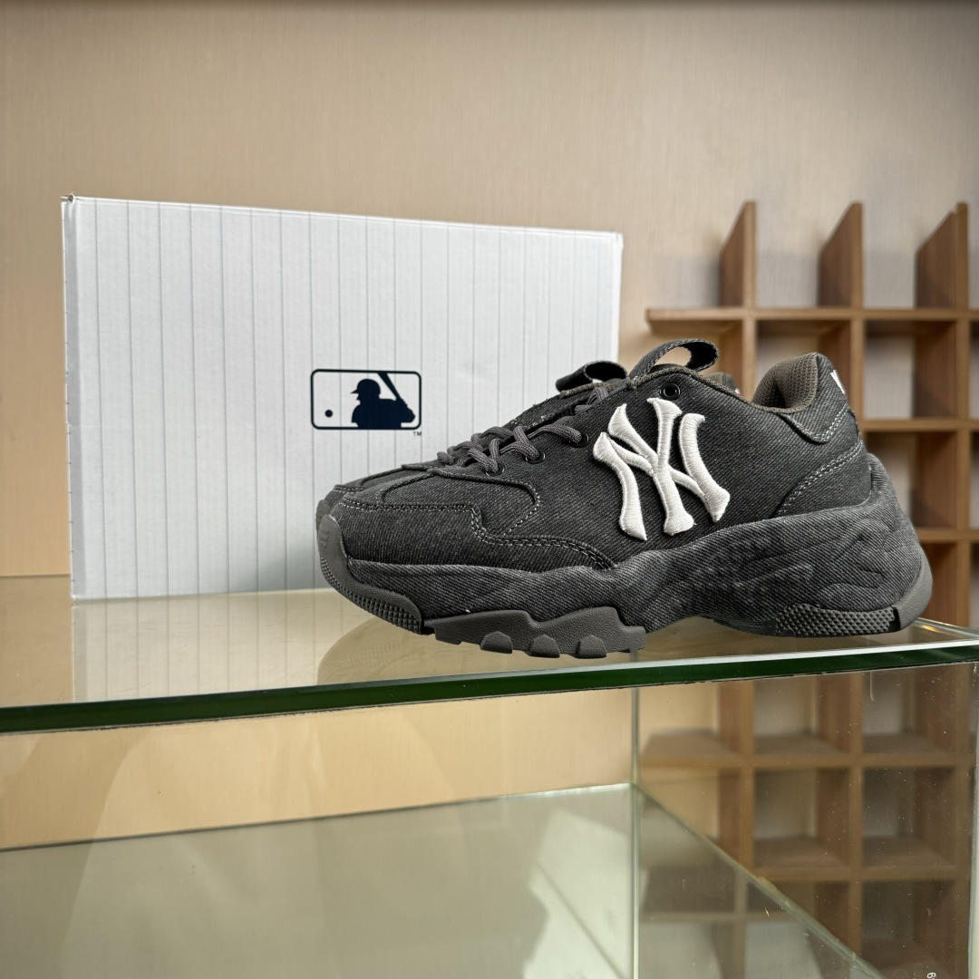 MLB BIGBALL CHUNKY VINTAGE CURSIVE 潮流百搭 厚底增高 牛仔舒适休闲鞋 防滑耐磨 低帮 老爹鞋 3ASHA025N