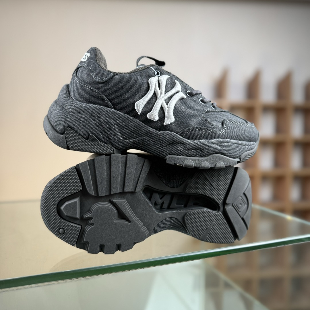 MLB BIGBALL CHUNKY VINTAGE CURSIVE 潮流百搭 厚底增高 牛仔舒适休闲鞋 防滑耐磨 低帮 老爹鞋 3ASHA025N