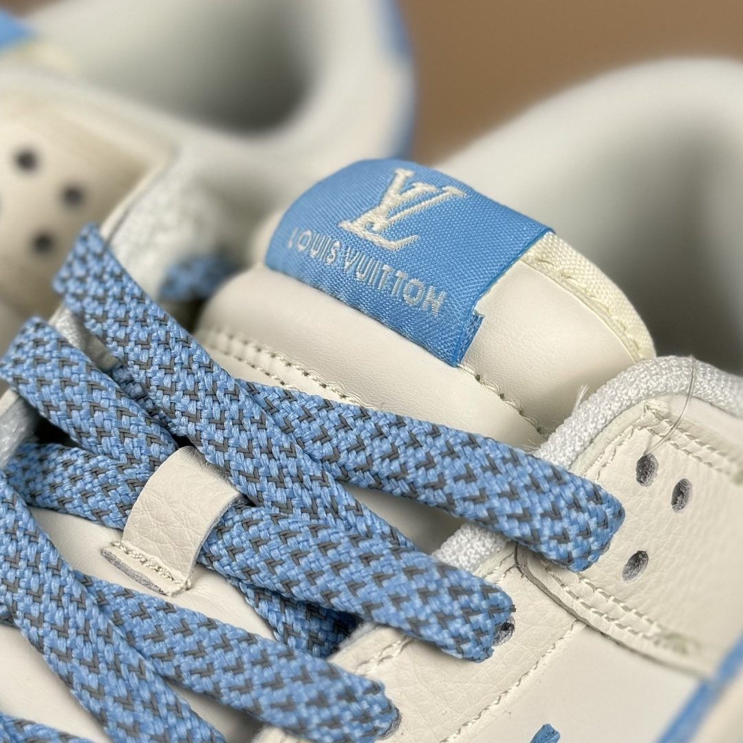 Nike SB Dunk Low LV联名 米白冰蓝印花 周年高端定制 低帮休闲板鞋 JP1628-015