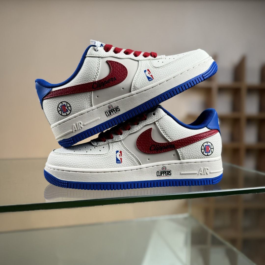 Nike Air Force 1'07 Low NBA联名 快船米蓝红 空军一号低帮休闲板鞋 QW5606-274