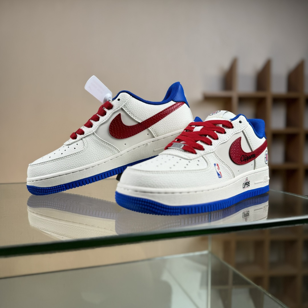 Nike Air Force 1'07 Low NBA联名 快船米蓝红 空军一号低帮休闲板鞋 QW5606-274