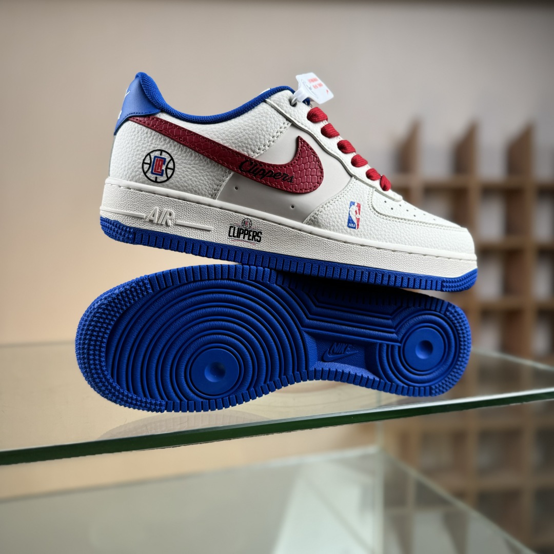 Nike Air Force 1'07 Low NBA联名 快船米蓝红 空军一号低帮休闲板鞋 QW5606-274