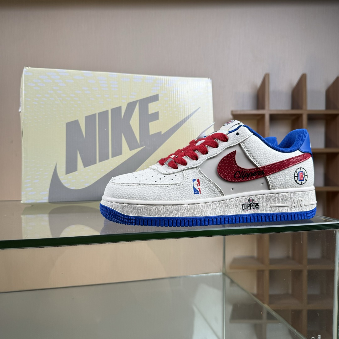 Nike Air Force 1'07 Low NBA联名 快船米蓝红 空军一号低帮休闲板鞋 QW5606-274