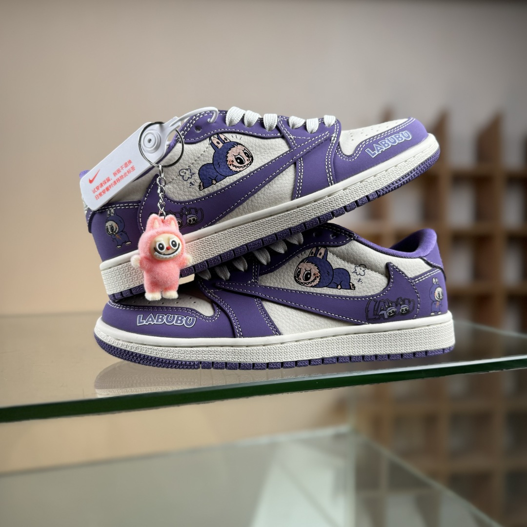 Travis Scott x Nike Air Jordan 1 Low x LABUBU Air Jordan 1 Low 反转紫白倒钩 DD7866-113