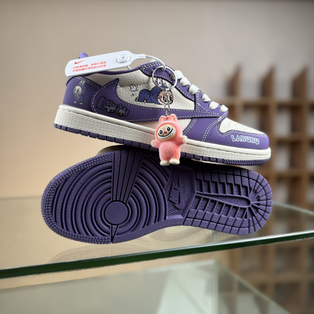 Travis Scott x Nike Air Jordan 1 Low x LABUBU Air Jordan 1 Low 反转紫白倒钩 DD7866-113