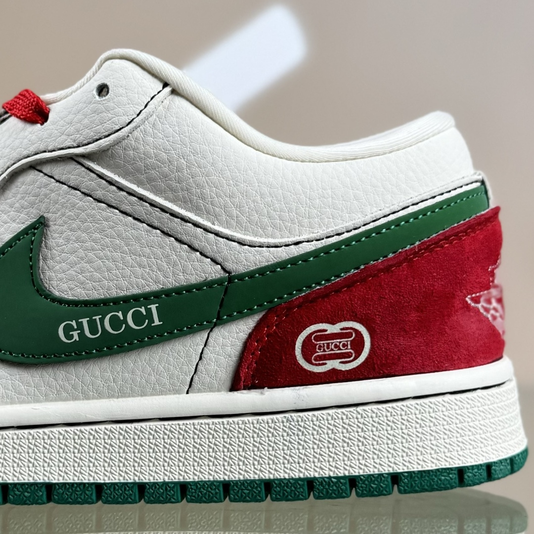 Air Jordan 1 Low AJ1 乔1 “古驰联名---奶白拼接红绿”高端定制 低帮复古篮球鞋 LD2025-003