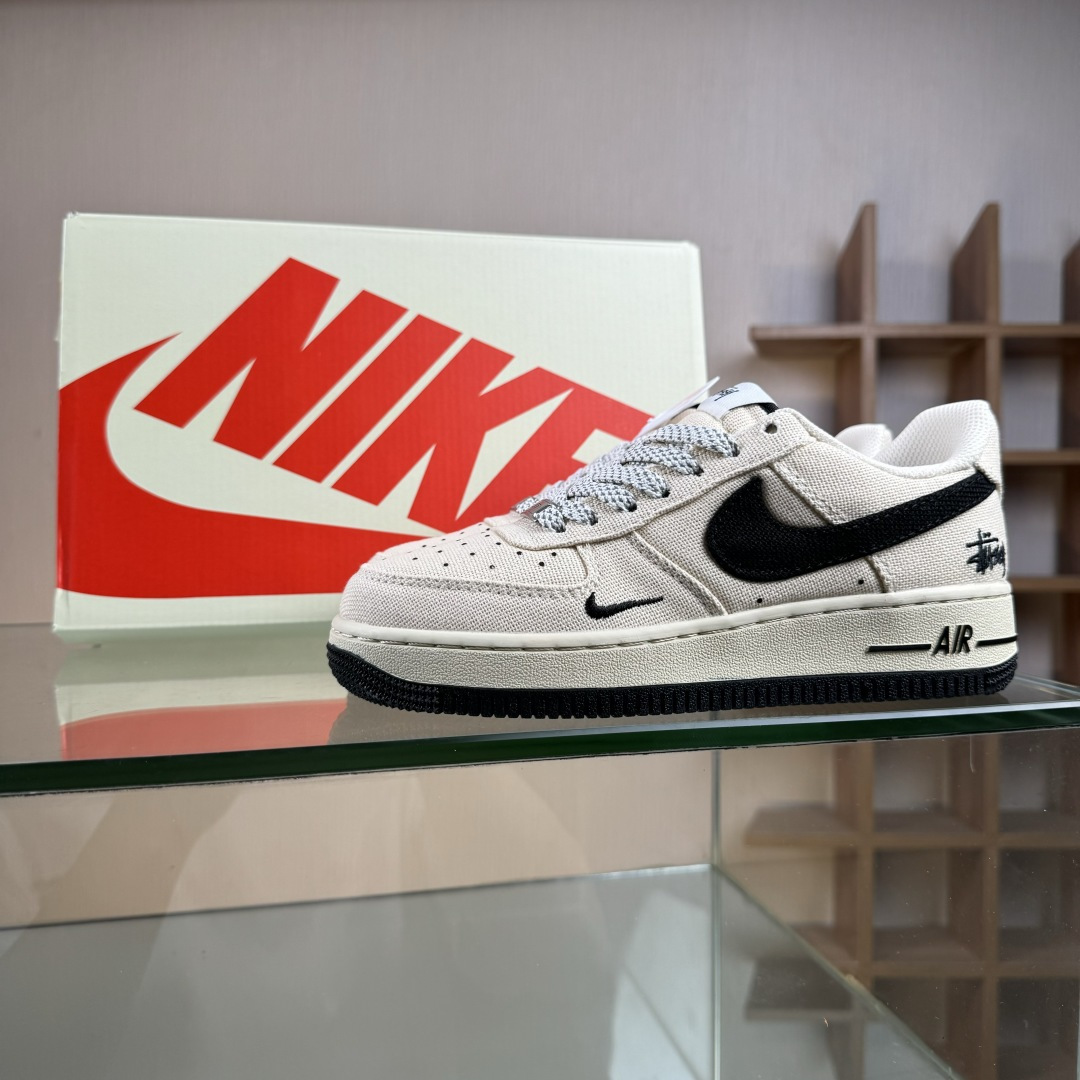 Nike Air Force 1'07 Low 斯图西联名 米黑帆布 空军一号低帮休闲板鞋 XX3168-155