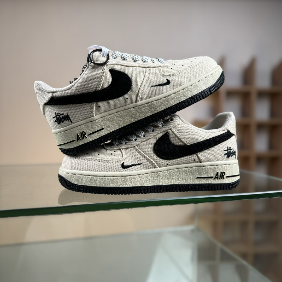 Nike Air Force 1'07 Low 斯图西联名 米黑帆布 空军一号低帮休闲板鞋 XX3168-155