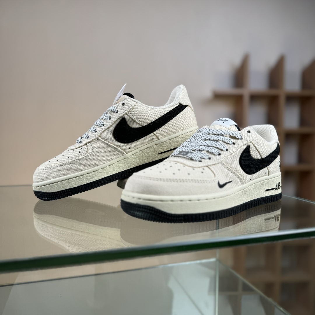 Nike Air Force 1'07 Low 斯图西联名 米黑帆布 空军一号低帮休闲板鞋 XX3168-155