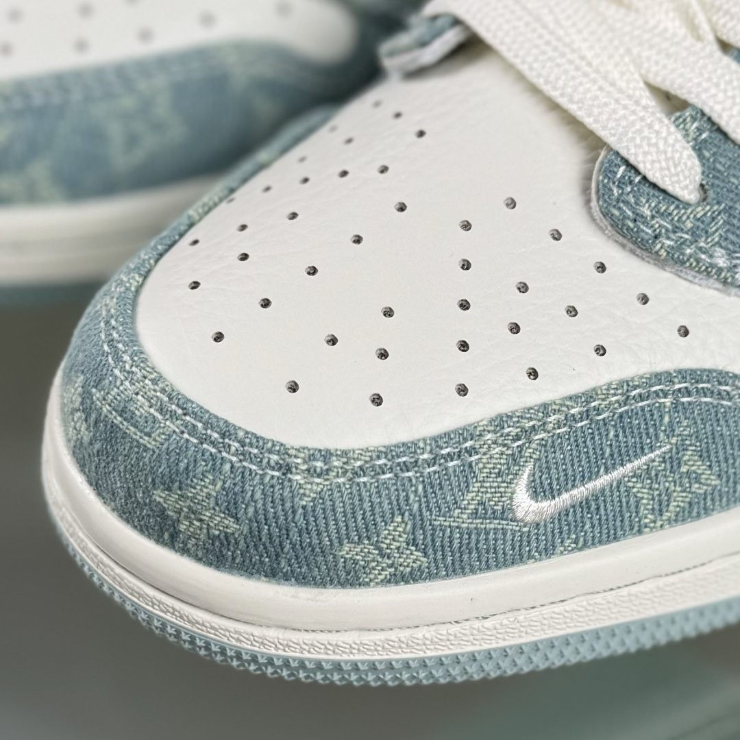 Travis Scott x Fragment Design x Air Jordan 1 Low OG SP AJ1 乔1 LV联名 青色牛仔 低帮文化休闲板鞋 SC0601-057