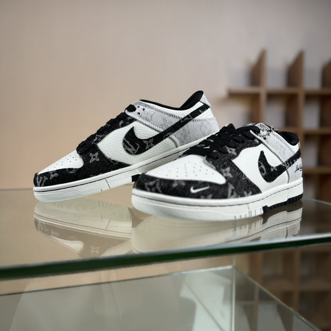 Nike SB Dunk Low LV联名 黑灰牛仔 高端定制 低帮休闲板鞋 SC0601-473