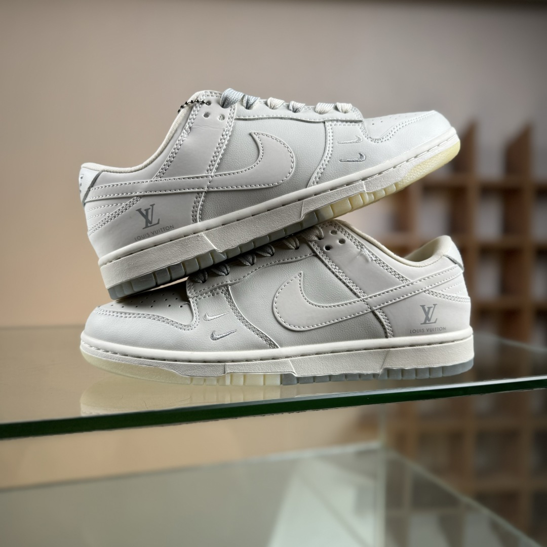 Nike SB Dunk Low LV联名 米灰双勾水晶底 周年高端定制 低帮休闲板鞋 XX3168-190