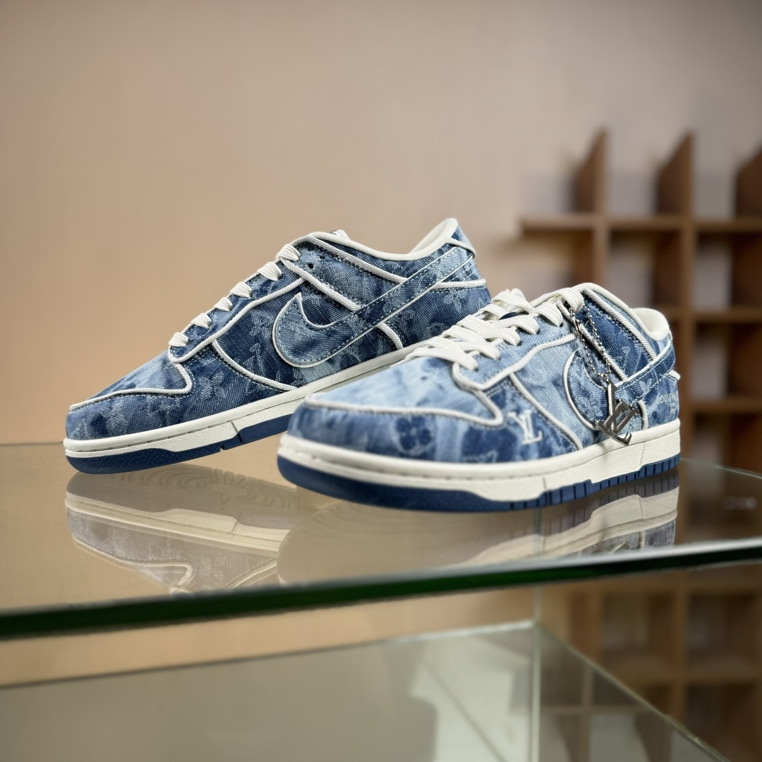 Nike SB Dunk Low LV联名 淡蓝牛仔 周年高端定制 低帮休闲板鞋 SC0601-468