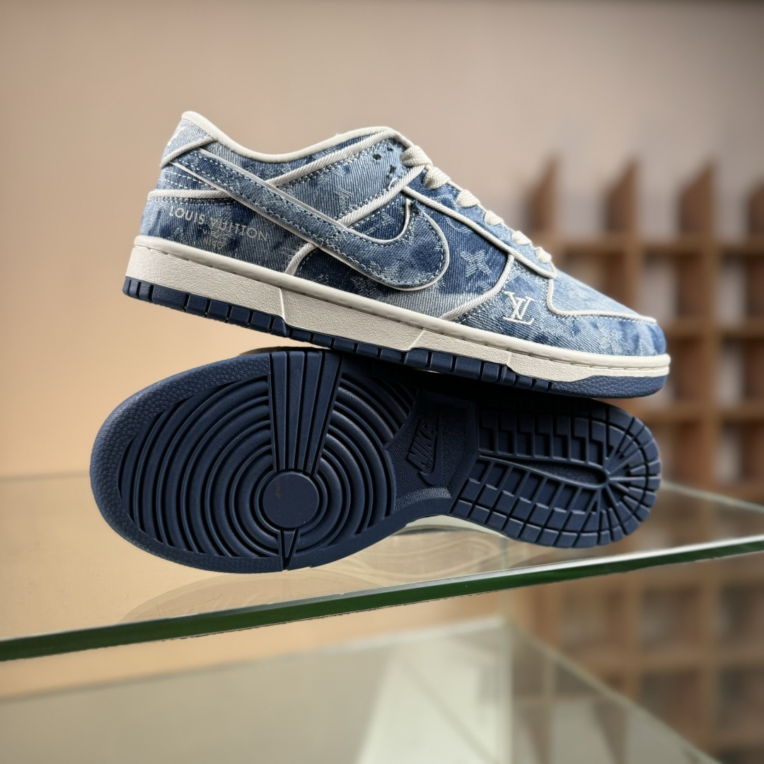 Nike SB Dunk Low LV联名 淡蓝牛仔 周年高端定制 低帮休闲板鞋 SC0601-468