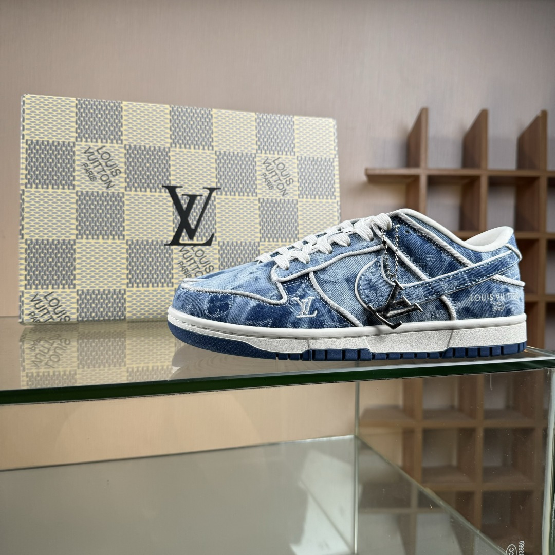 Nike SB Dunk Low LV联名 淡蓝牛仔 周年高端定制 低帮休闲板鞋 SC0601-468