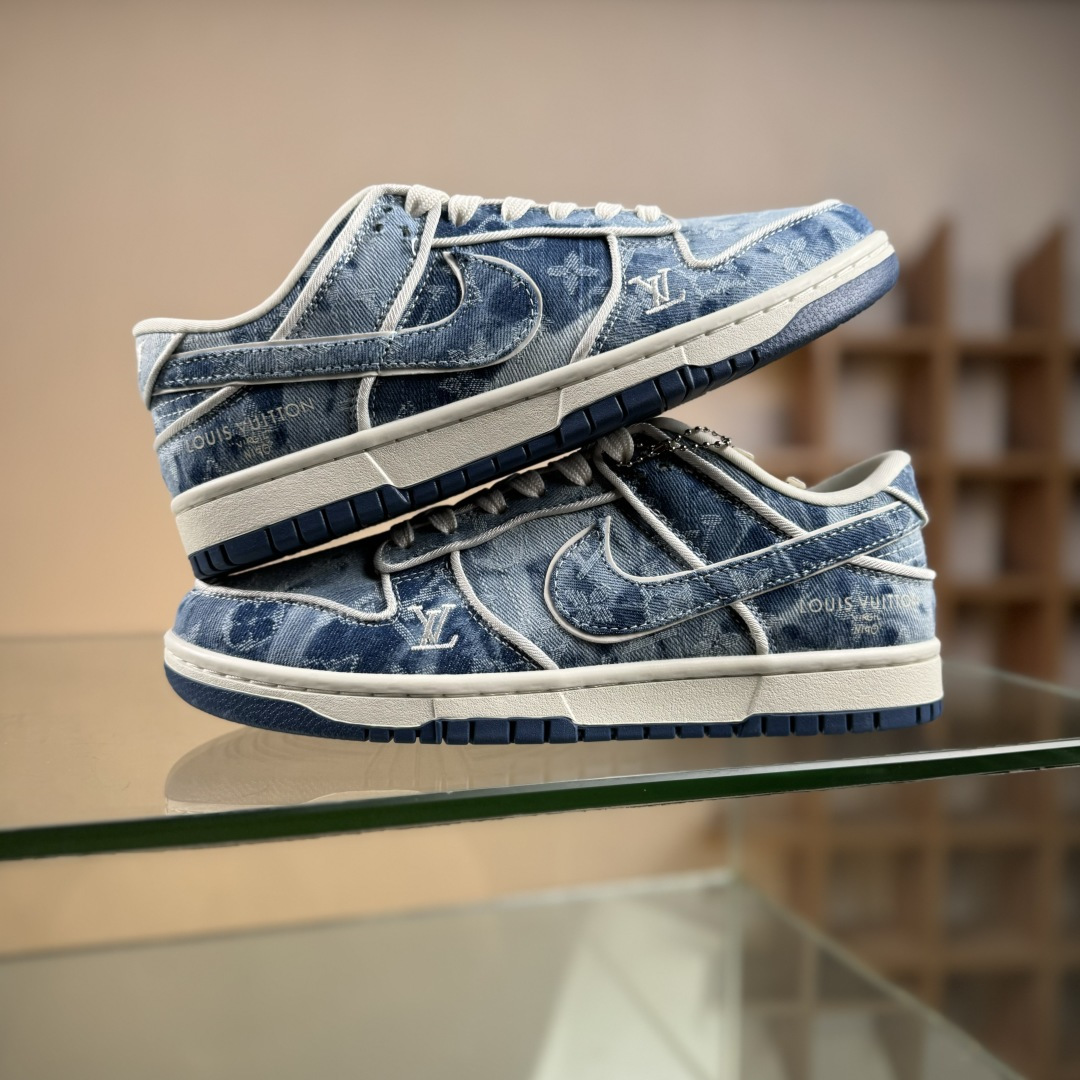 Nike SB Dunk Low LV联名 淡蓝牛仔 周年高端定制 低帮休闲板鞋 SC0601-468