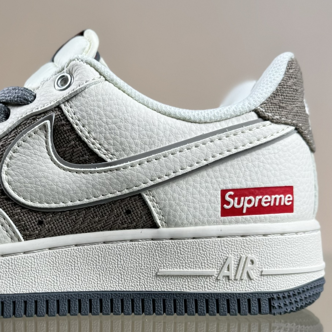 Nike Air Force 1'07 Low Supreme联名 米灰帆布 空军一号低帮休闲板鞋 XX3168-210