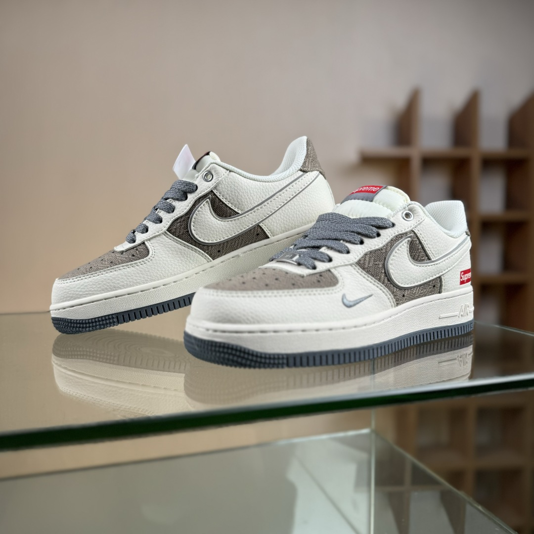 Nike Air Force 1'07 Low Supreme联名 米灰帆布 空军一号低帮休闲板鞋 XX3168-210