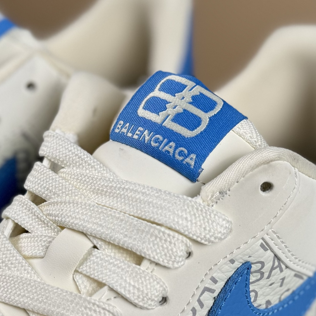 Nike Air Force 1'07 Low 巴黎世家联名 白蓝金 空军一号低帮休闲板鞋 YF9511-803