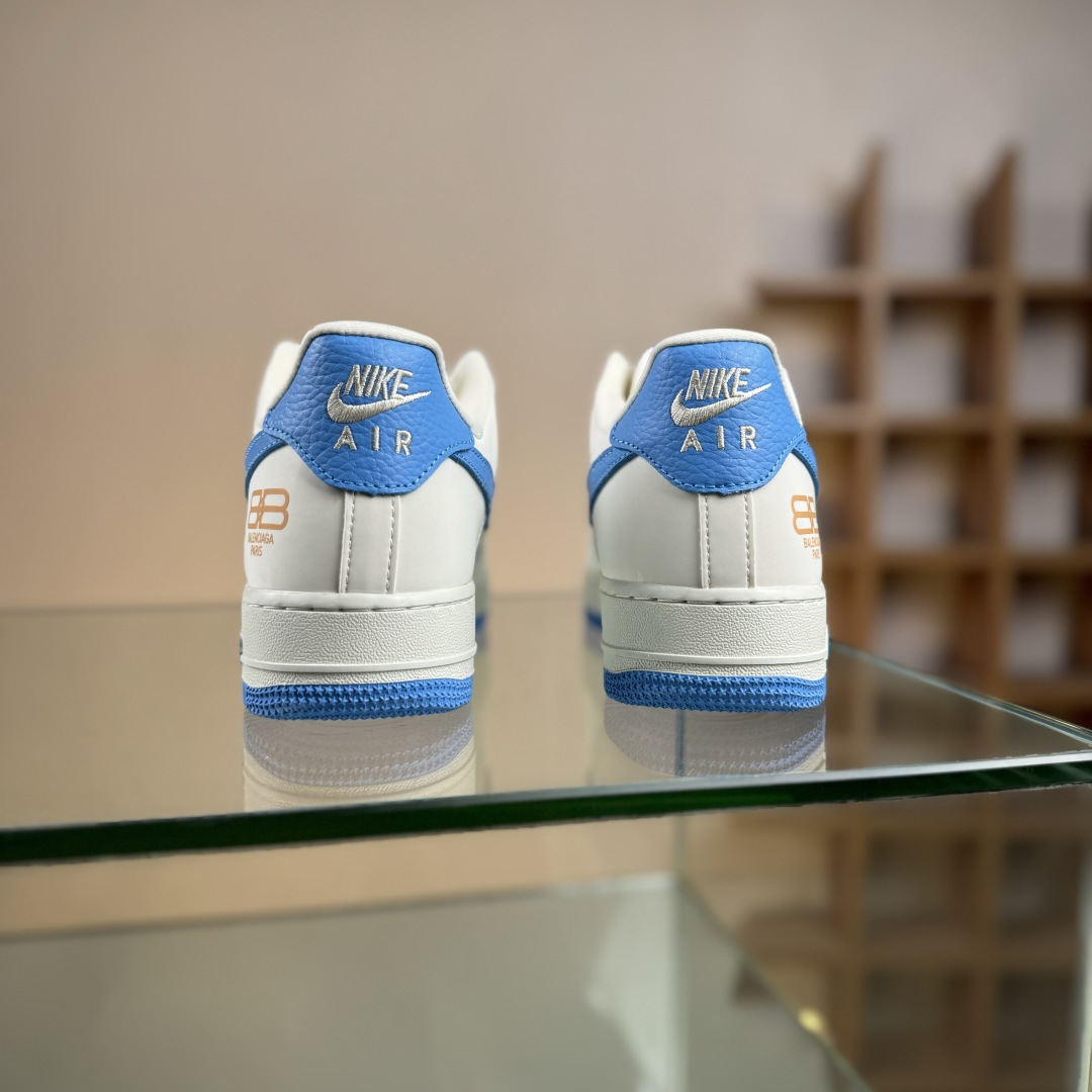 Nike Air Force 1'07 Low 巴黎世家联名 白蓝金 空军一号低帮休闲板鞋 YF9511-803