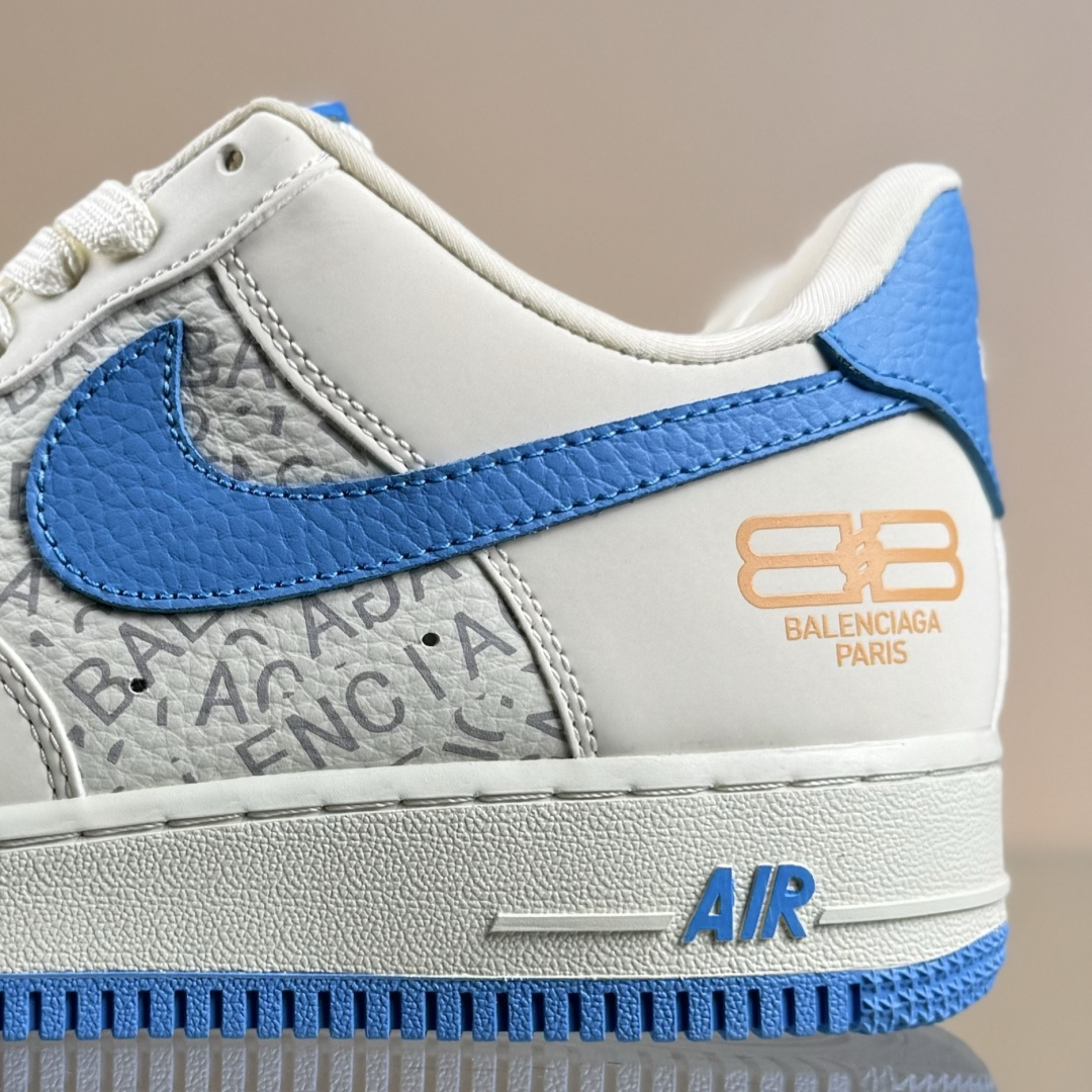 Nike Air Force 1'07 Low 巴黎世家联名 白蓝金 空军一号低帮休闲板鞋 YF9511-803