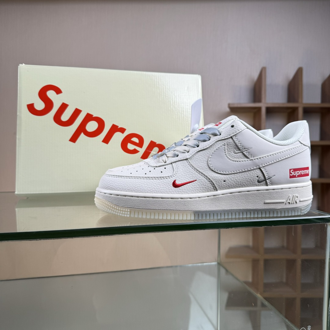 Nike Air Force 1'07 Low Supreme联名 米灰水晶底 空军一号低帮休闲板鞋 XX3168-178