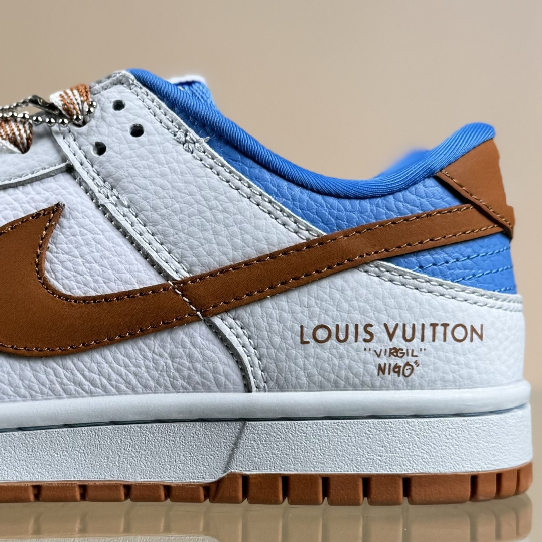 Nike SB Dunk Low LV联名 白灰棕蓝 周年高端定制 低帮休闲板鞋 SC0601-474