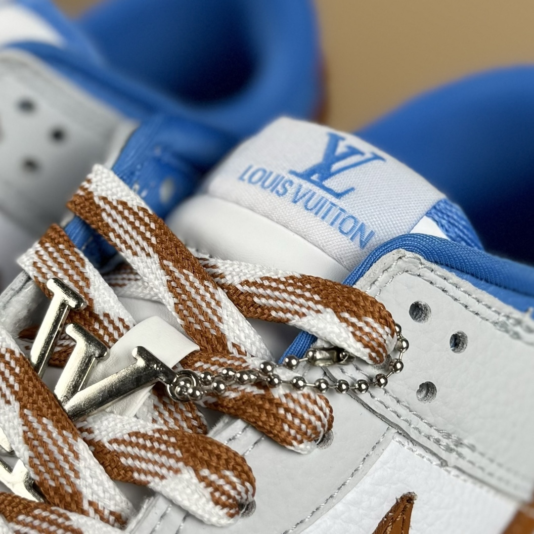 Nike SB Dunk Low LV联名 白灰棕蓝 周年高端定制 低帮休闲板鞋 SC0601-474