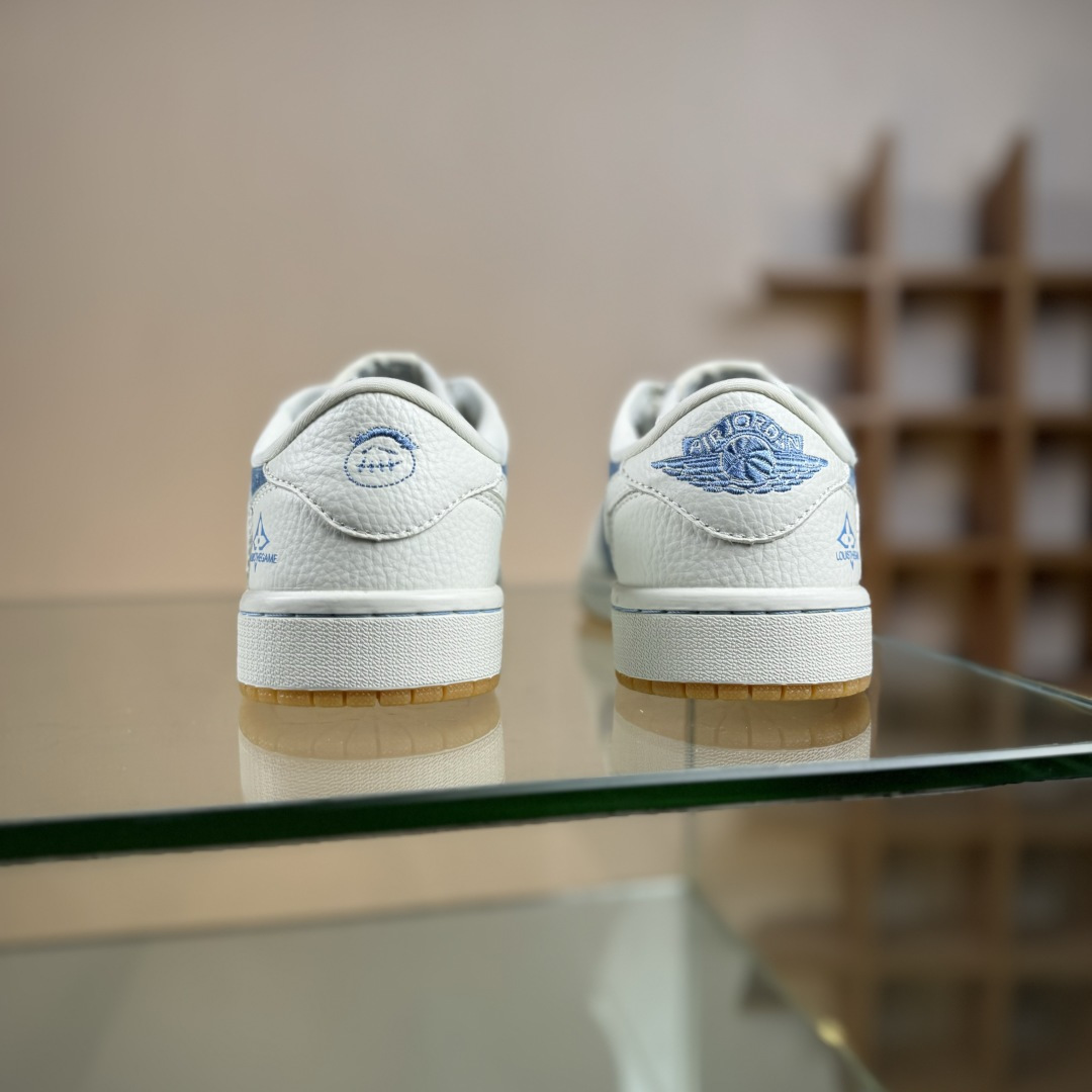 Travis Scott x Fragment Design x Air Jordan 1 Low SP AJ1 乔1 LV联名 白蓝牛仔 低帮文化休闲板鞋 SC0601-053