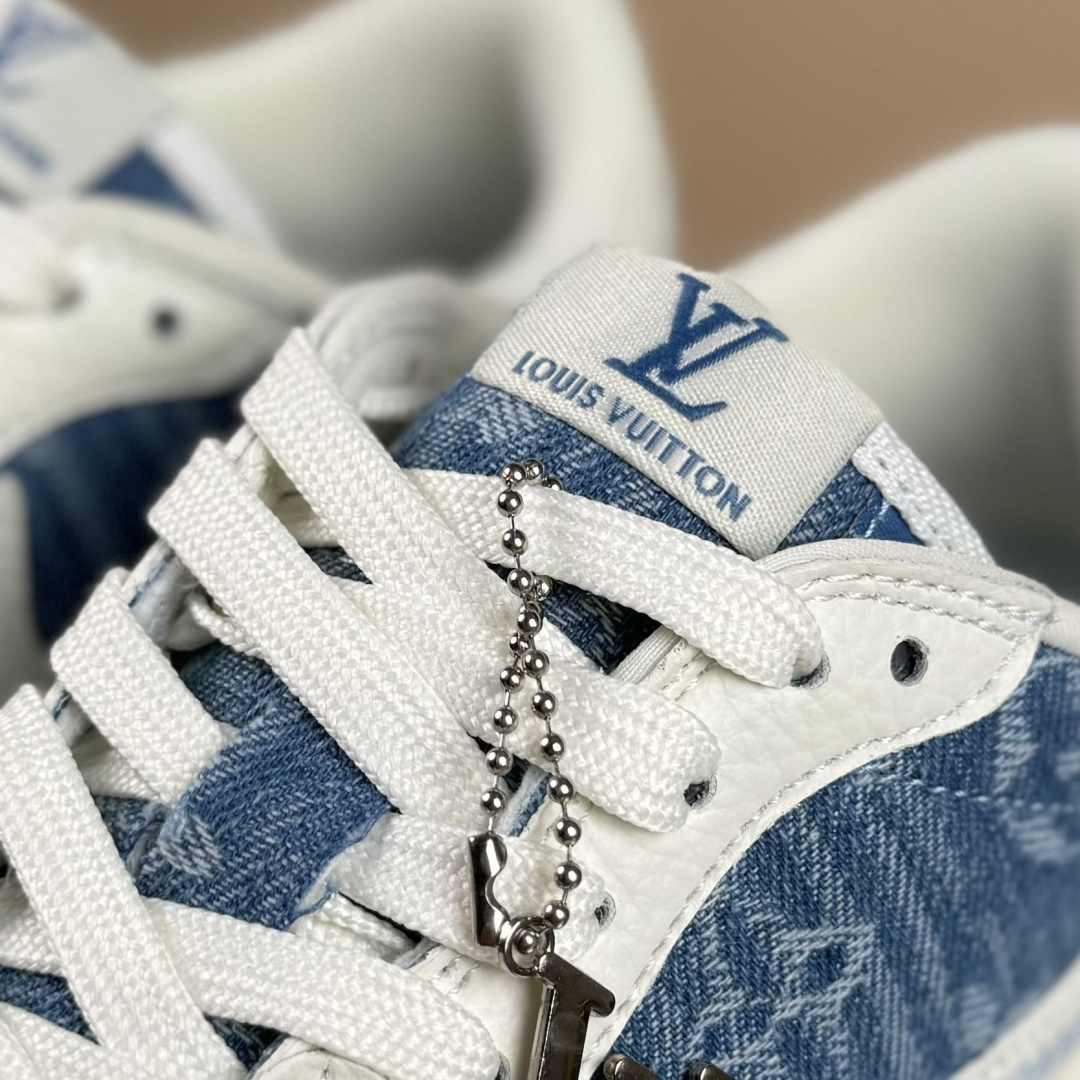 Travis Scott x Fragment Design x Air Jordan 1 Low SP AJ1 乔1 LV联名 白蓝牛仔 低帮文化休闲板鞋 SC0601-053