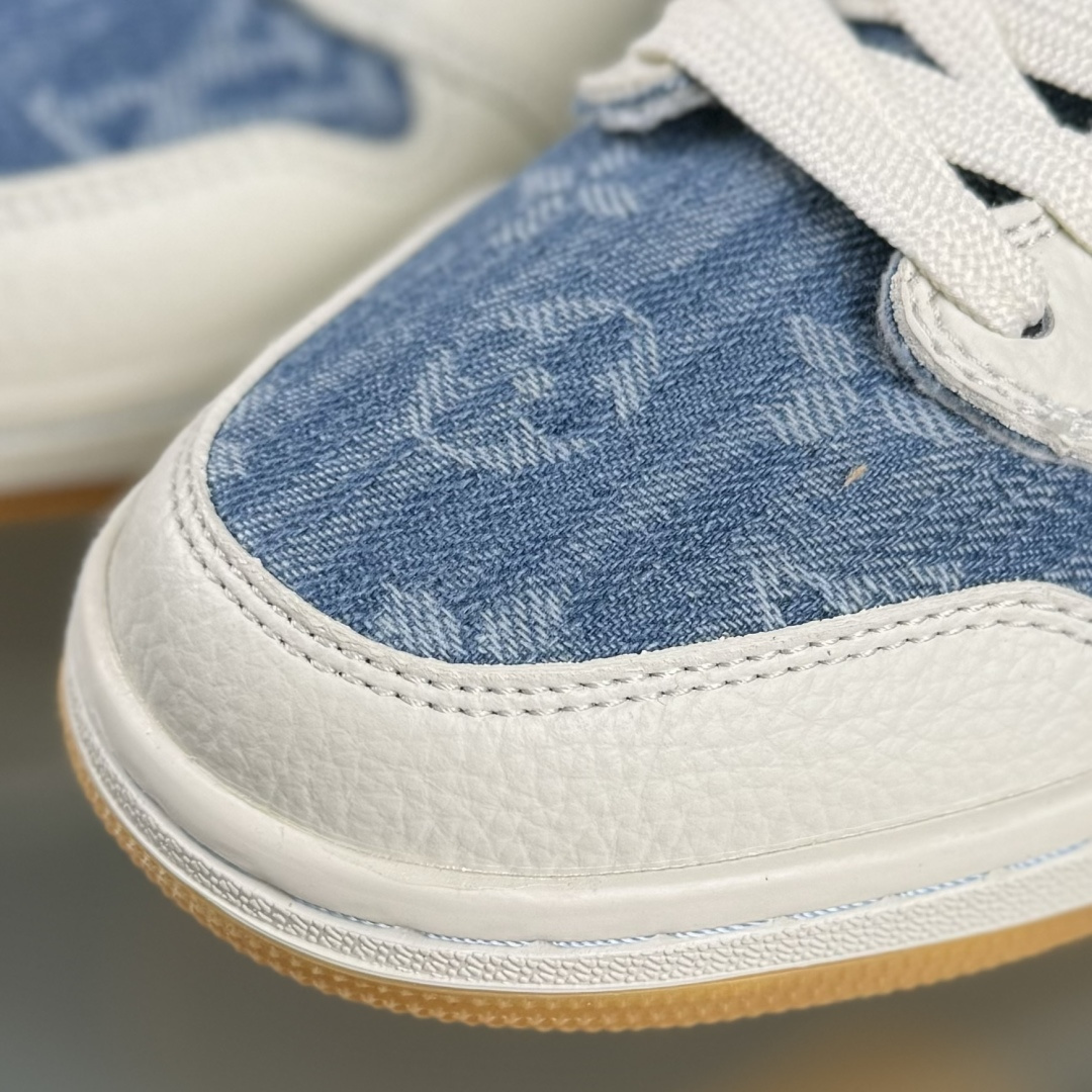Travis Scott x Fragment Design x Air Jordan 1 Low SP AJ1 乔1 LV联名 白蓝牛仔 低帮文化休闲板鞋 SC0601-053
