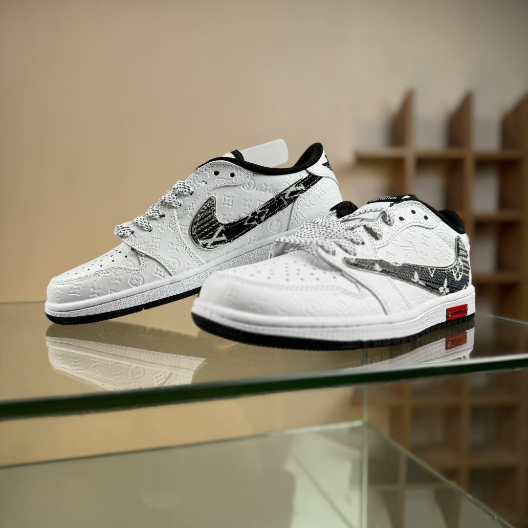 Nike Air Jordan 1 x Travis Scott AJ1倒勾 乔一倒钩 ‘DIY’定制 耐克 低帮文化篮球鞋 XS2025-077
