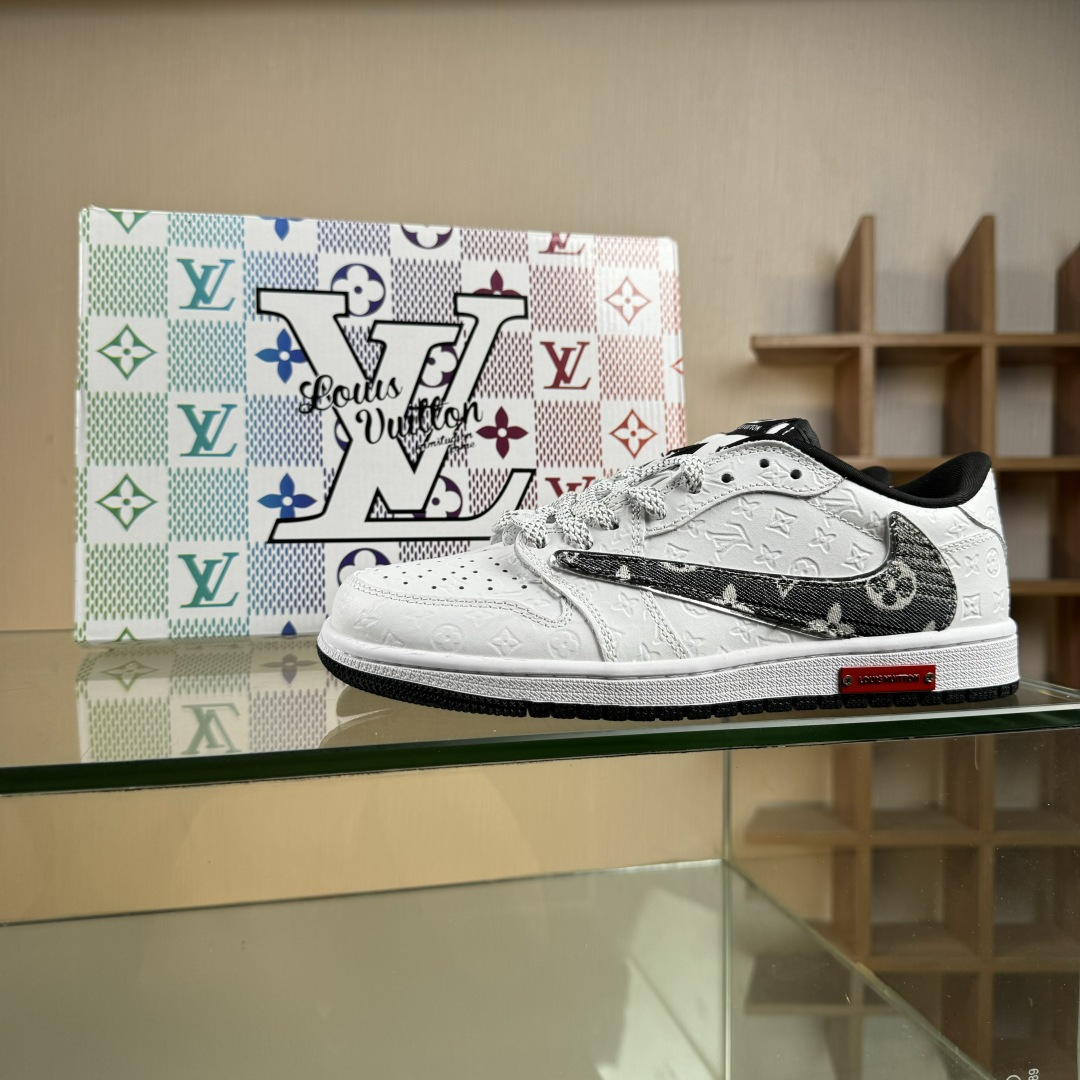 Nike Air Jordan 1 x Travis Scott AJ1倒勾 乔一倒钩 ‘DIY’定制 耐克 低帮文化篮球鞋 XS2025-077