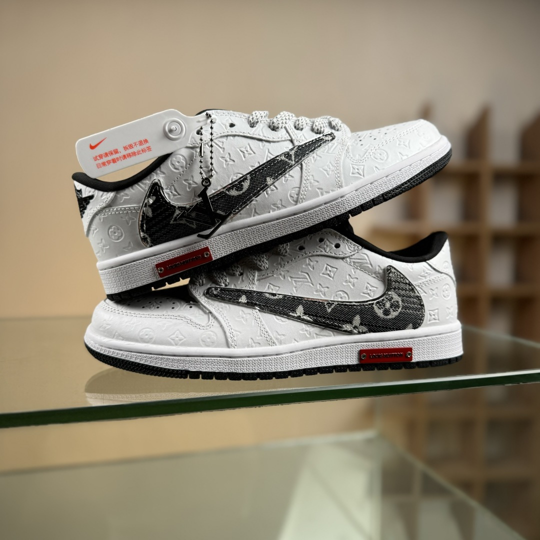 Nike Air Jordan 1 x Travis Scott AJ1倒勾 乔一倒钩 ‘DIY’定制 耐克 低帮文化篮球鞋 XS2025-077