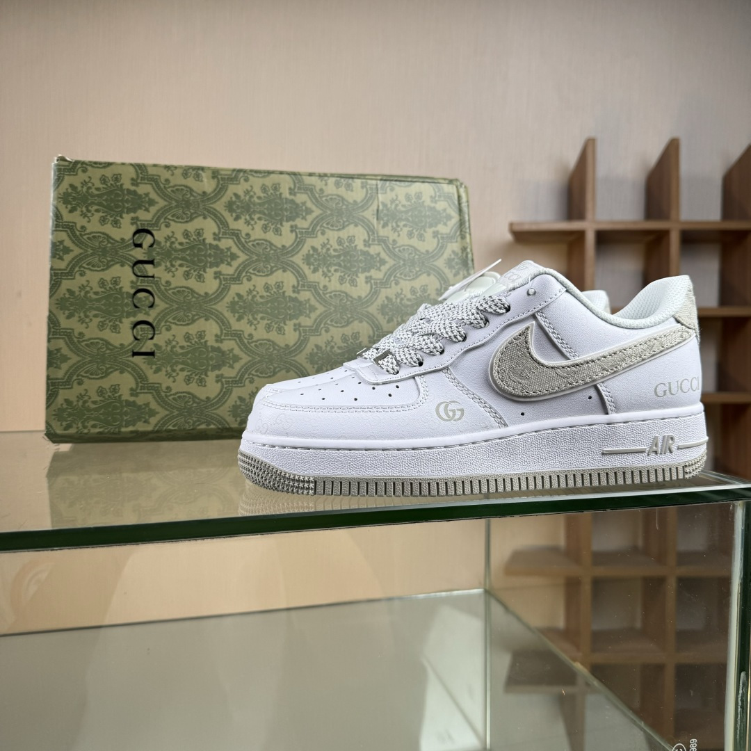 260 Nike Air Force 1'07 Low 古驰联名 米灰牛仔夜光 空军一号低帮休闲板鞋 XX3168-197